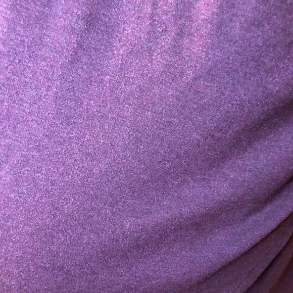 Athleta Tunic Length Hooded Faux Wrap Sweater in Maroon Cowl Neck Tight Knit - Picture 7 of 15